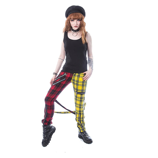 Chemical Black Ordelia red & yellow tartan trousers