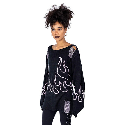 Heartless Depths Of Hell black & pink  jumper