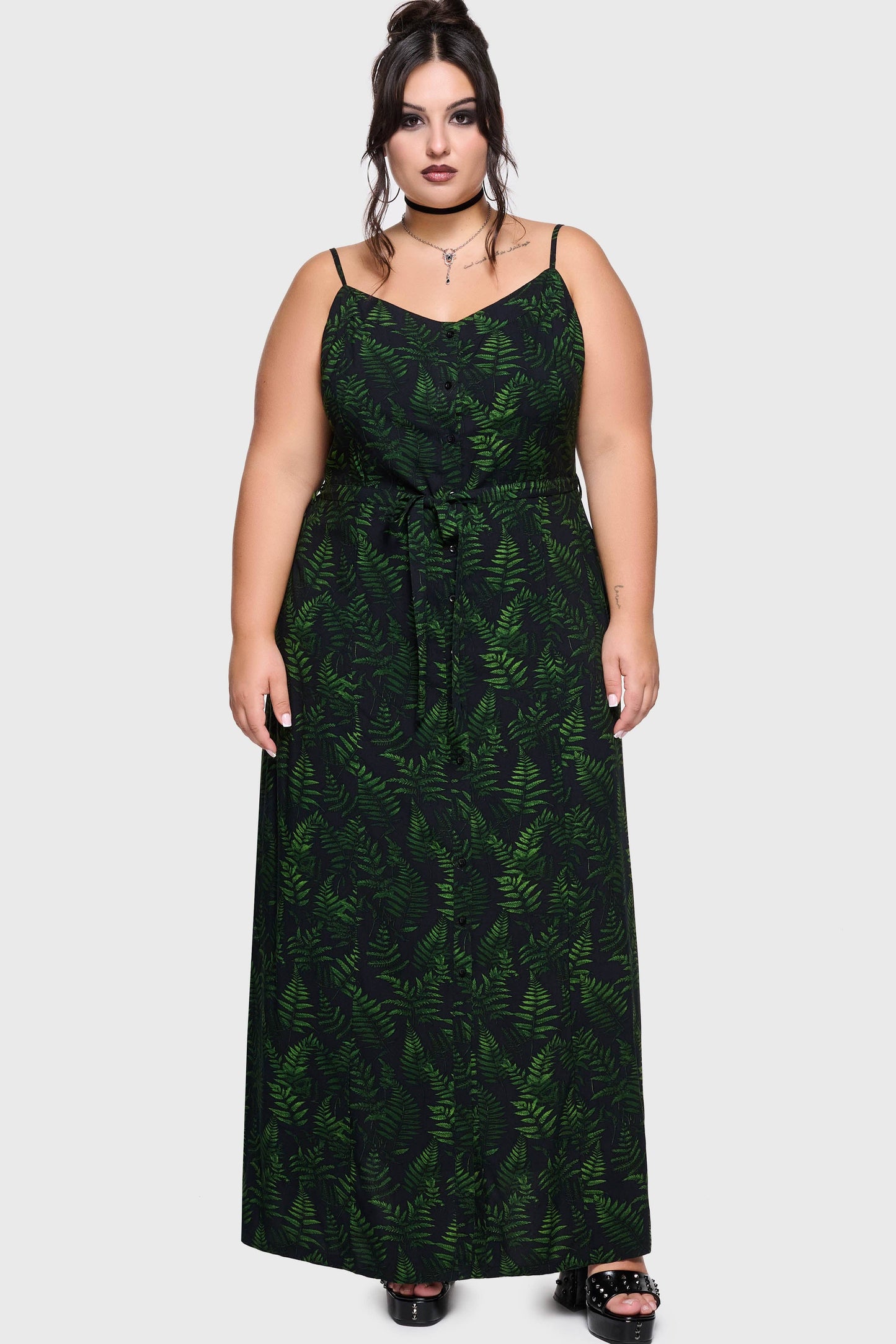 Cottage Chorus Maxi Dress [BLACK/GREEN]