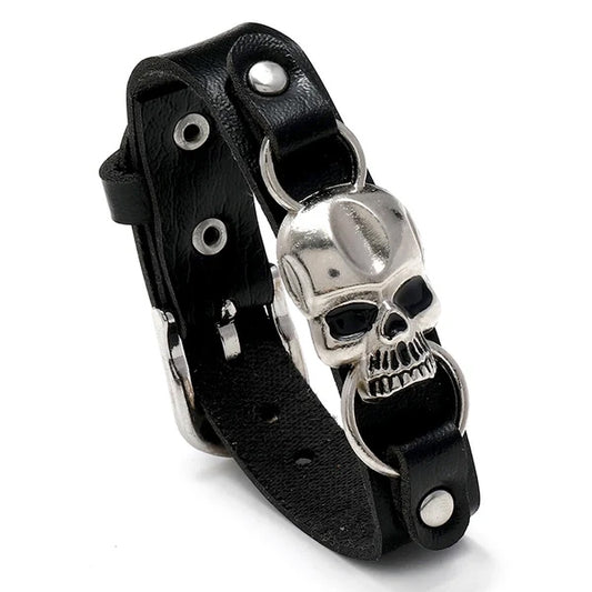 Elysium Skull leather bracelet