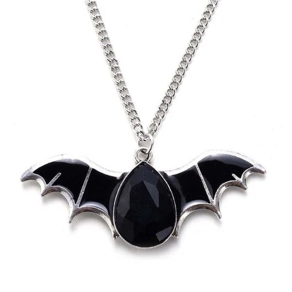 Elysium Gothic Bat rhinestone necklace