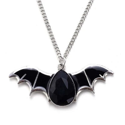 Elysium Gothic Bat rhinestone necklace
