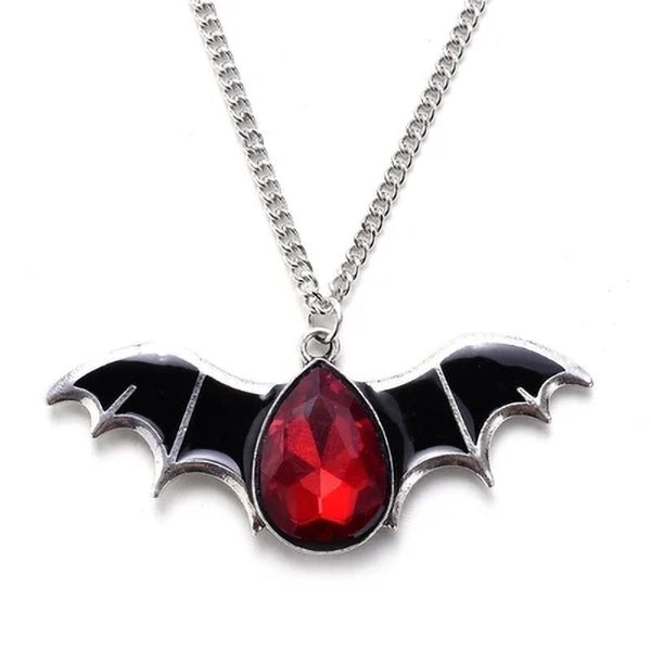 Elysium Gothic Bat rhinestone necklace