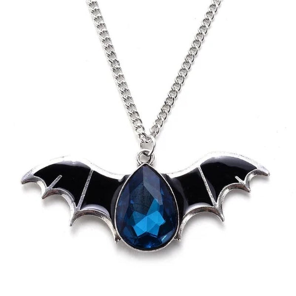 Elysium Gothic Bat rhinestone necklace