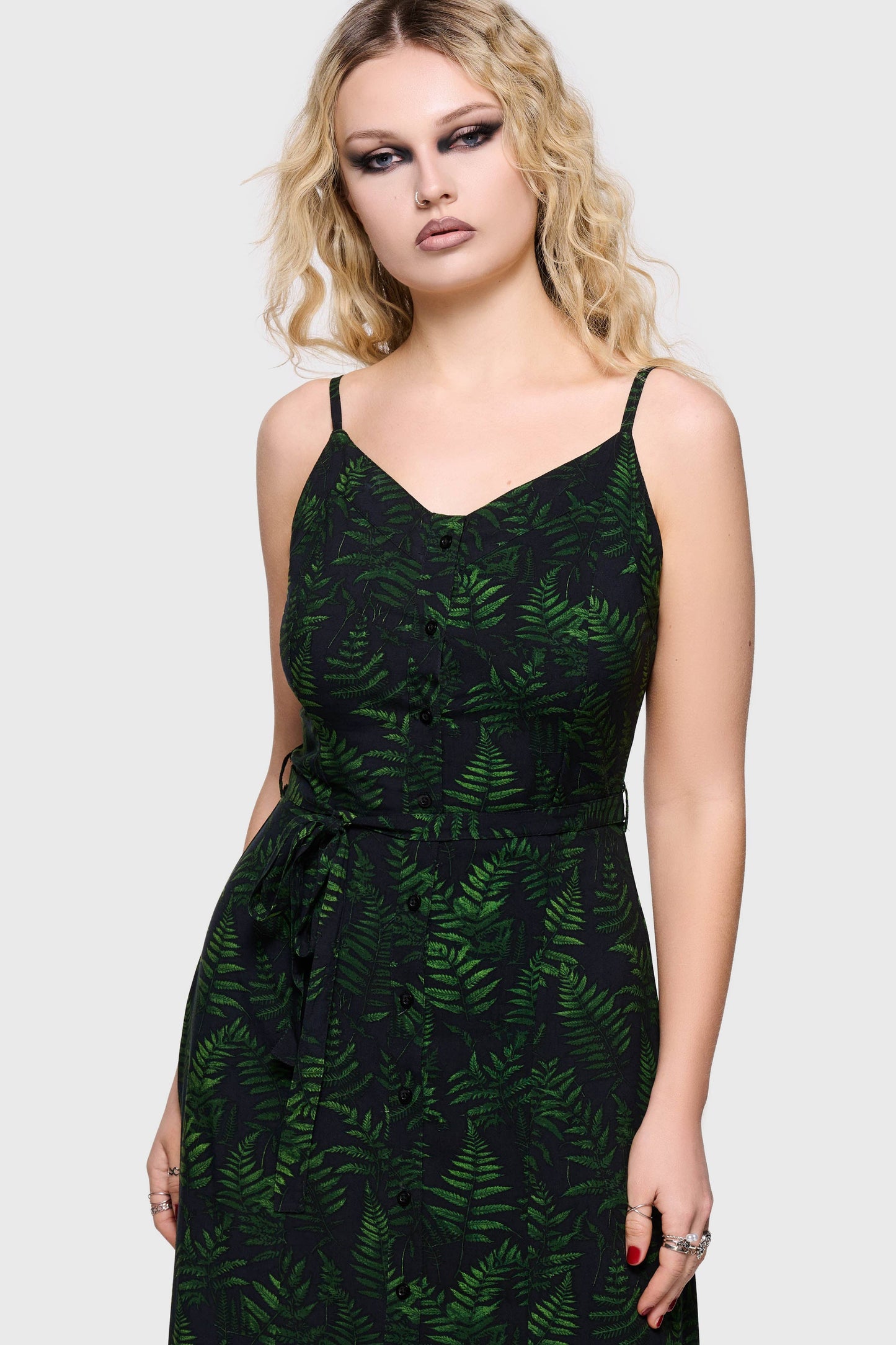 Cottage Chorus Maxi Dress [BLACK/GREEN]