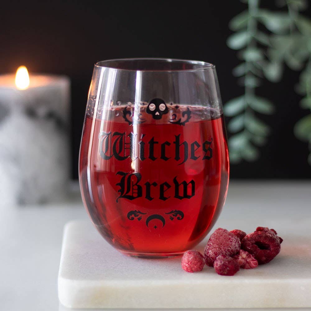 Something Different Witches Brew stemless wine glass