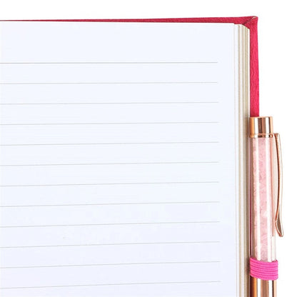 Something Different Book Of Love Spells journal with rose quartz crystal pen