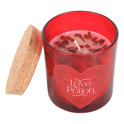 Something Different Love Potion candle with crystal chips
