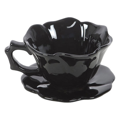 Something Different Black Rose teacup & saucer