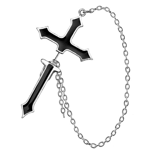 Alchemy Impalare Cross faux piercing earring