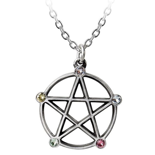 Alchemy Wiccan Elemental Pentacle pendant