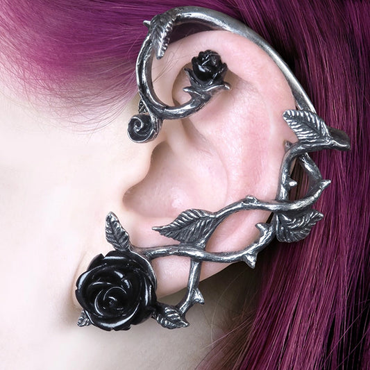 Alchemy Wild Black Rose ear wrap (left ear)