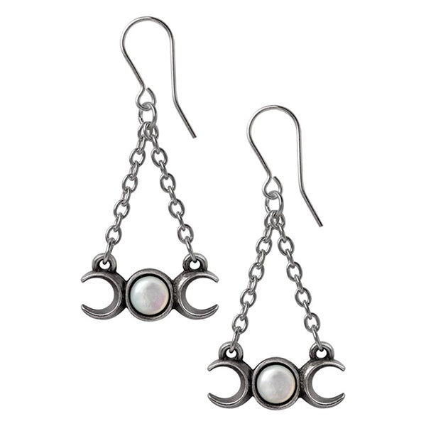 Alchemy Wiccan Moon drop earrings