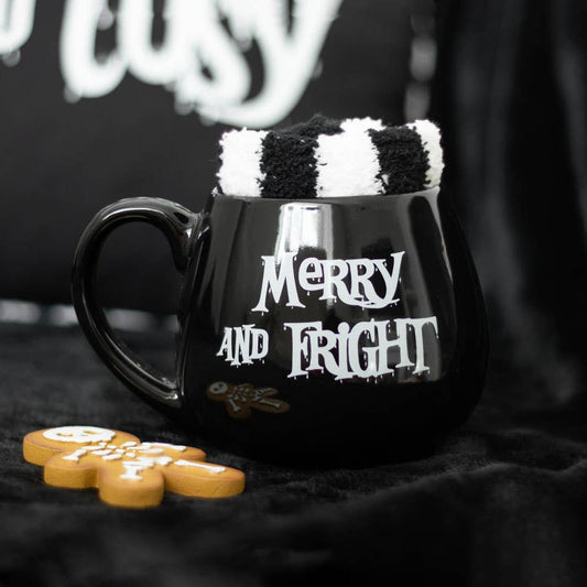 Something Different Merry and Fright Christmas mug & socks set
