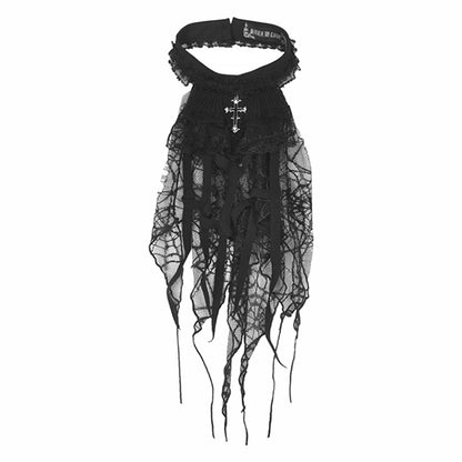 Dark In Love 'Desdemona' Shredded Spider jabot/collar