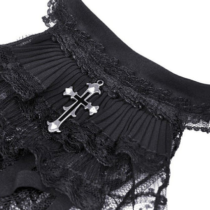 Dark In Love 'Desdemona' Shredded Spider jabot/collar