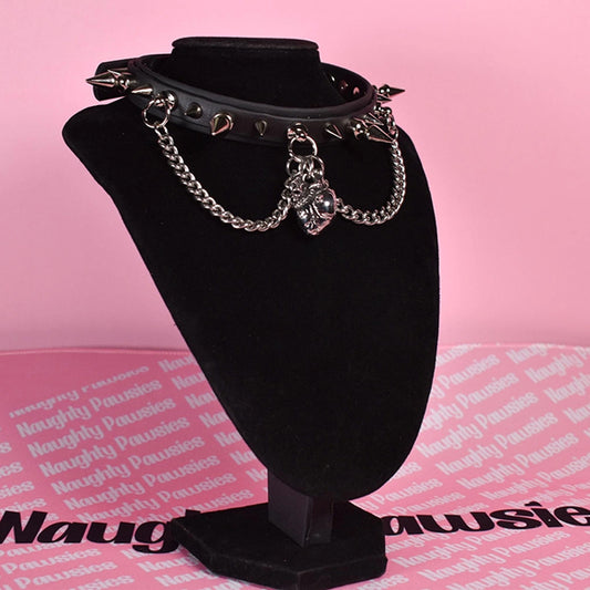 Naughty Pawsies Anatomy Puppy Style Spiked choker