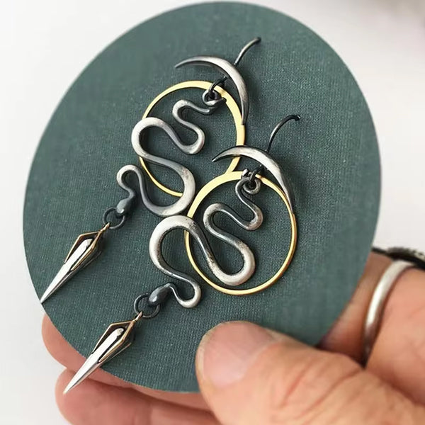 Artemis Accessories Large Snake Circle hoop earrings