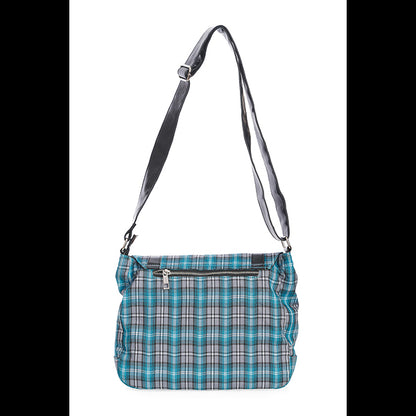 Lost Queen Twice The Action shoulder bag (blue tartan)
