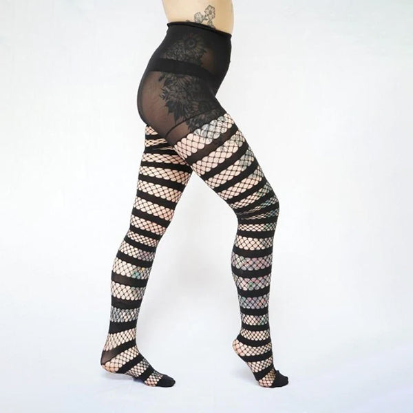 Pamela Mann Opaque Stripe fishnet tights