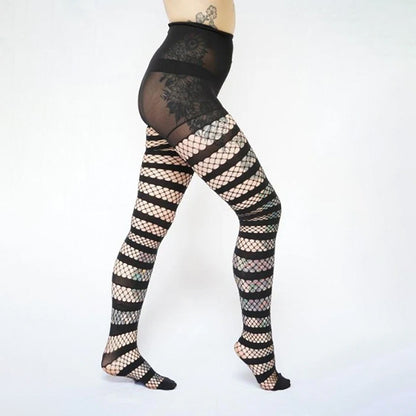 Pamela Mann Opaque Stripe fishnet tights