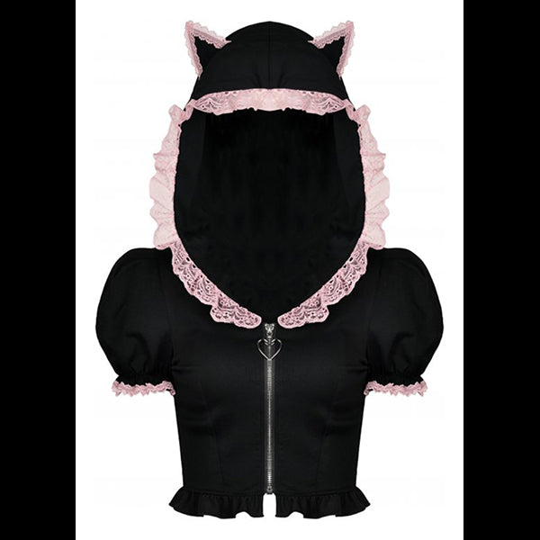 Dark In Love 'Elora' Cat Ears zip-up top