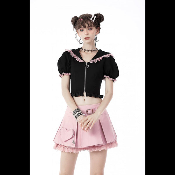 Dark In Love 'Elora' Cat Ears zip-up top