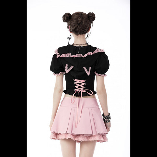 Dark In Love 'Elora' Cat Ears zip-up top
