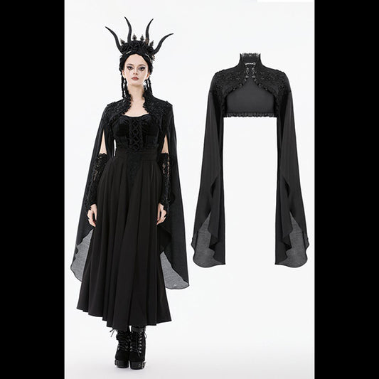Dark In Love ' Aster' Gothic Embroidered sleeved cape