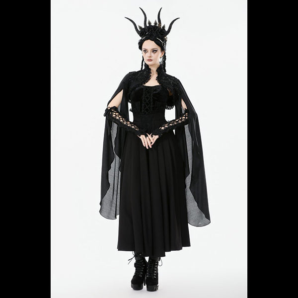 Dark In Love ' Aster' Gothic Embroidered sleeved cape