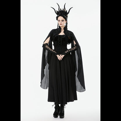 Dark In Love ' Aster' Gothic Embroidered sleeved cape