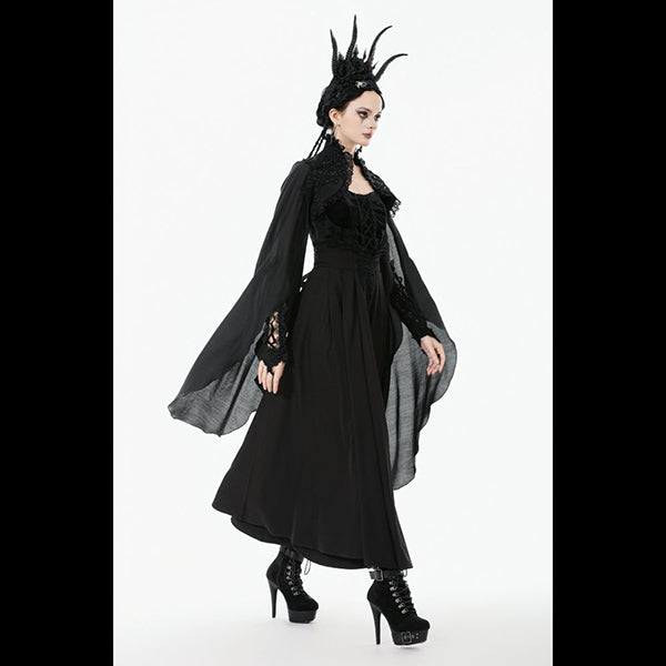 Dark In Love ' Aster' Gothic Embroidered sleeved cape