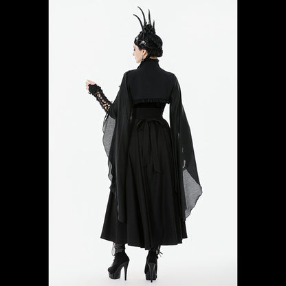 Dark In Love ' Aster' Gothic Embroidered sleeved cape