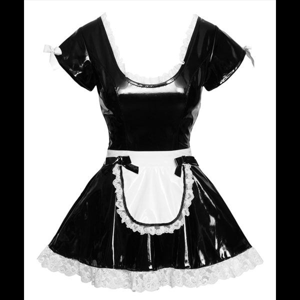 Black Level Sexy Maid Vinyl Mini Dress
