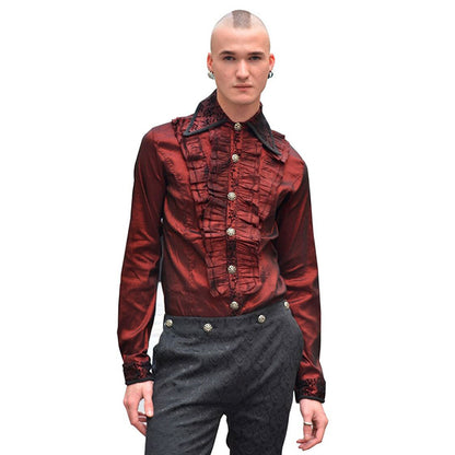 Pentagramme Grandiose shirt with flocked jabot (red)