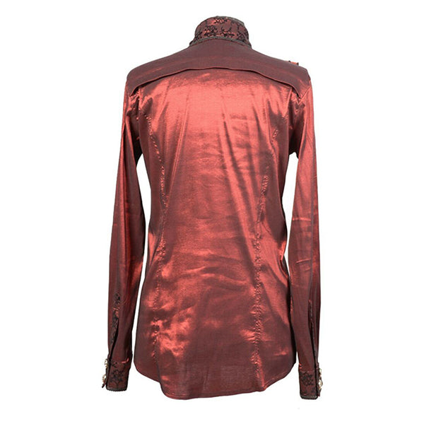 Pentagramme Grandiose shirt with flocked jabot (red)