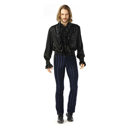 Pentagramme Nuit shirt with ruffle (black)