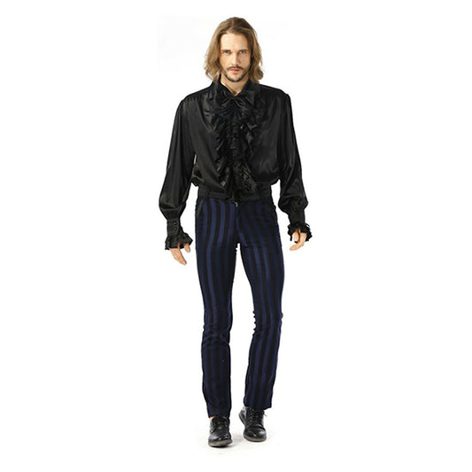 Pentagramme Nuit shirt with ruffle (black)