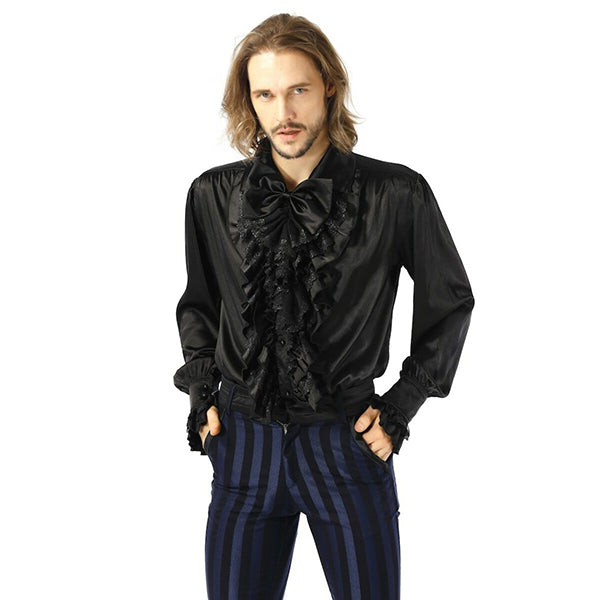 Pentagramme Nuit shirt with ruffle (black)