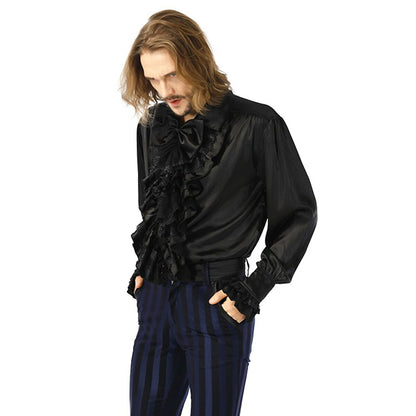 Pentagramme Nuit shirt with ruffle (black)