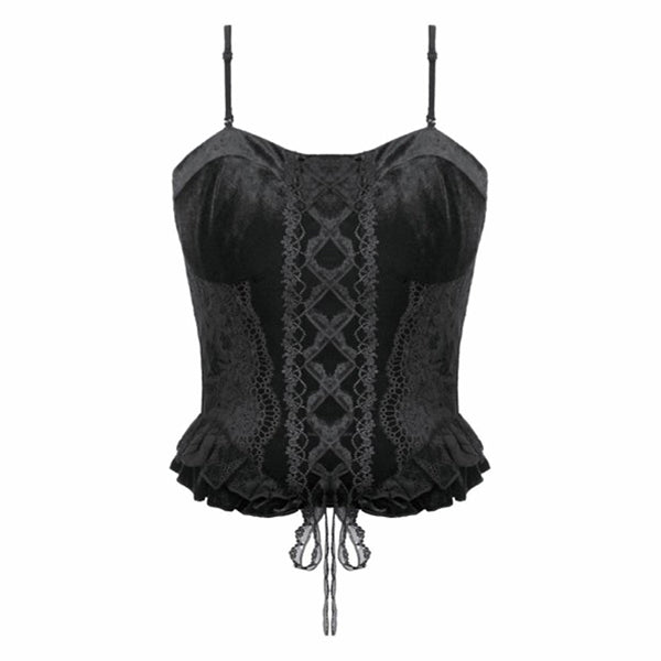 Dark In Love ' Elvina' Gothic Velvet Lace bustier