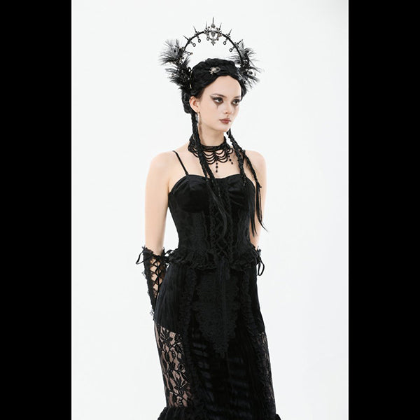 Dark In Love ' Elvina' Gothic Velvet Lace bustier