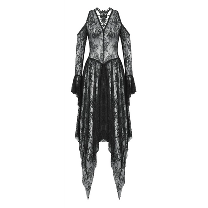 Dark In Love Serafina asymmetrical off-shoulder dress with rhinestone neckline