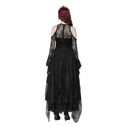 Dark In Love Serafina asymmetrical off-shoulder dress with rhinestone neckline
