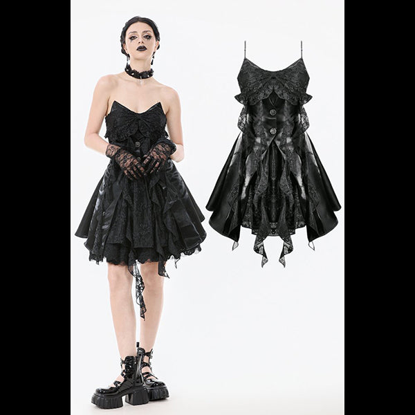 Dark In Love ' Cattus' Gothic Sweetheart Cat Ear mini dress