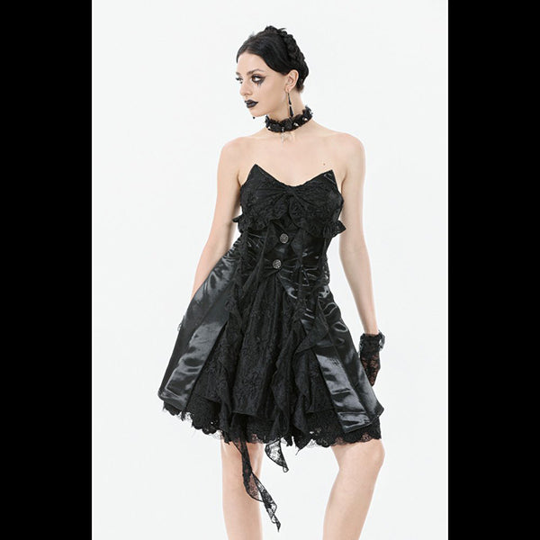 Dark In Love ' Cattus' Gothic Sweetheart Cat Ear mini dress