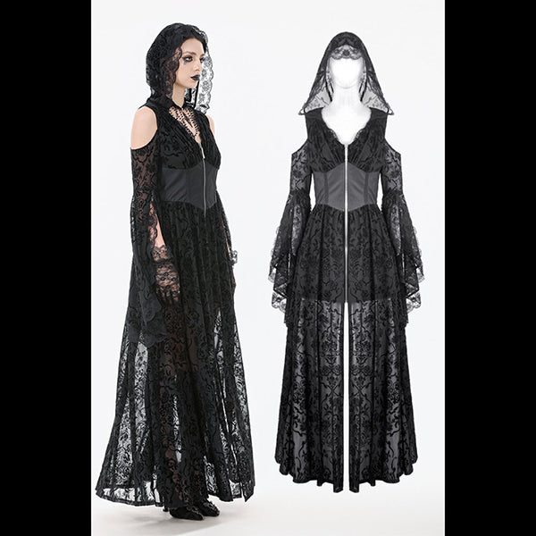 Dark In Love Hooded Sorceress gown ' Nyfain'