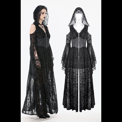 Dark In Love Hooded Sorceress gown ' Nyfain'
