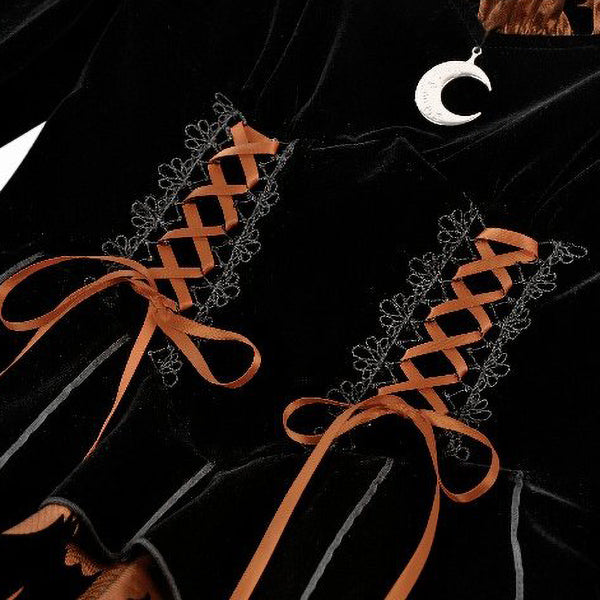 Dark In Love ' Cucurbita' Midnight Bat & Pumpkin mini dress