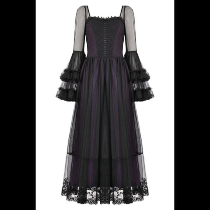 Dark In Love Gothic Royal Violet maxi dress 'Inikon'